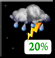 Wednesday Night: Slight Chance Showers And Thunderstorms then Mostly Cloudy